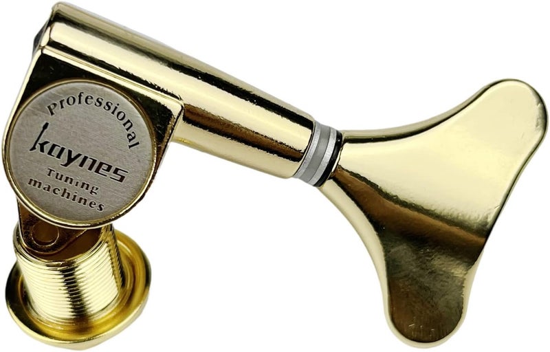 Kaynes Guitar Bass Tuners - 1:18 Ratio Gold Headstock Sealed Machine Heads Tuners Closed Tuning Key Pegs Replacement for Electric Jazz Bass or Precision (2R + 2L, Golden) - Image 3